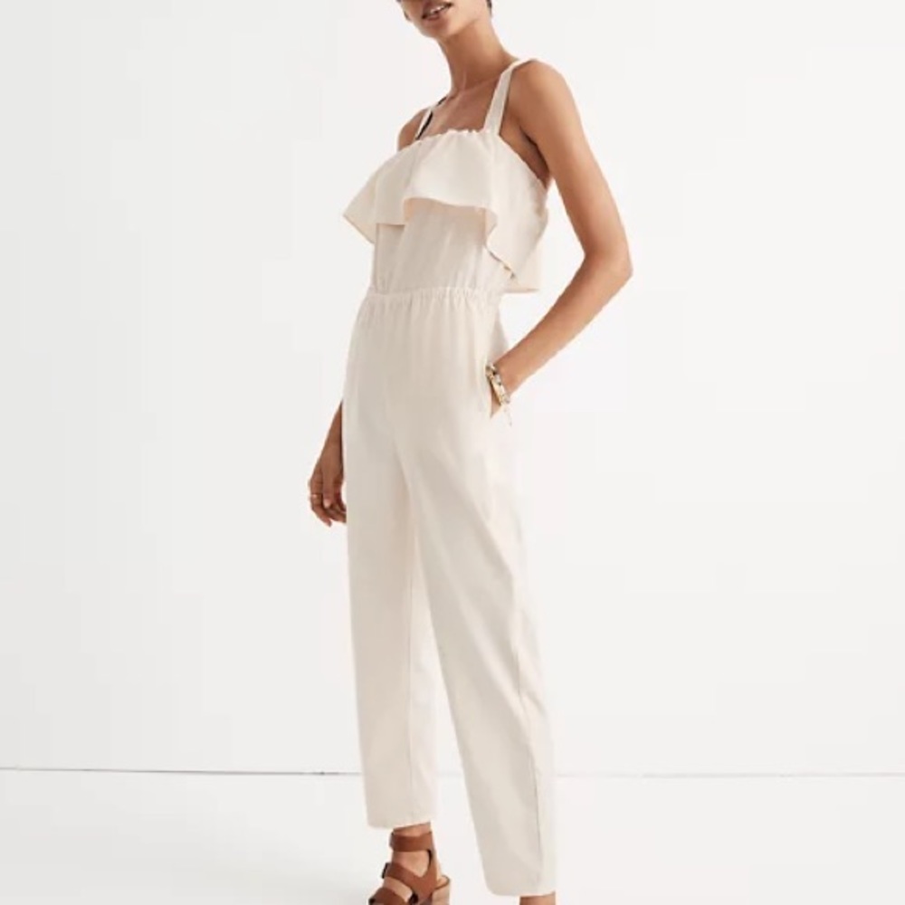 MADEWELL Apron Ruffle Jumpsuit XXL NWT